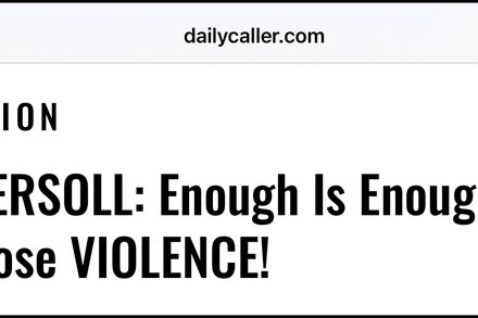 Screenshot of a Daily Caller opinion column titled 'When Can You Shoot a Looter?' with controversial violent rhetoric