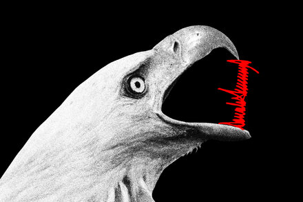 A large, imposing hand with a stern expression, symbolizing censorship, clamps down over a person's mouth, silencing them. The background is a stark, almost monochromatic newsroom, conveying a sense of urgency and suppression. The image evokes themes of restricted free speech and the silencing of dissent.