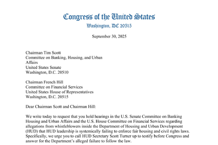 Senator Elizabeth Warren and Representative Maxine Waters in a joint letter addressing a financial matter.