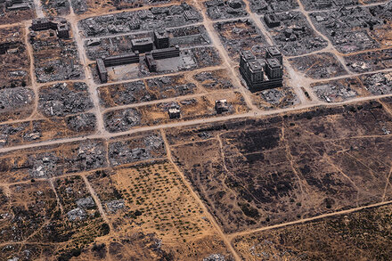 A deeply impactful image, likely depicting a scene of internal conflict or division within Israel, possibly showing a protest, a somber gathering, or a symbolic representation of discord. The image should convey the gravity suggested by the article title 'Israel at War With Itself.'