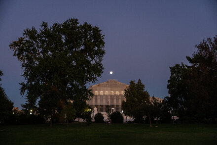 An exterior view of the U.S. Supreme Court building with its neoclassical architecture.